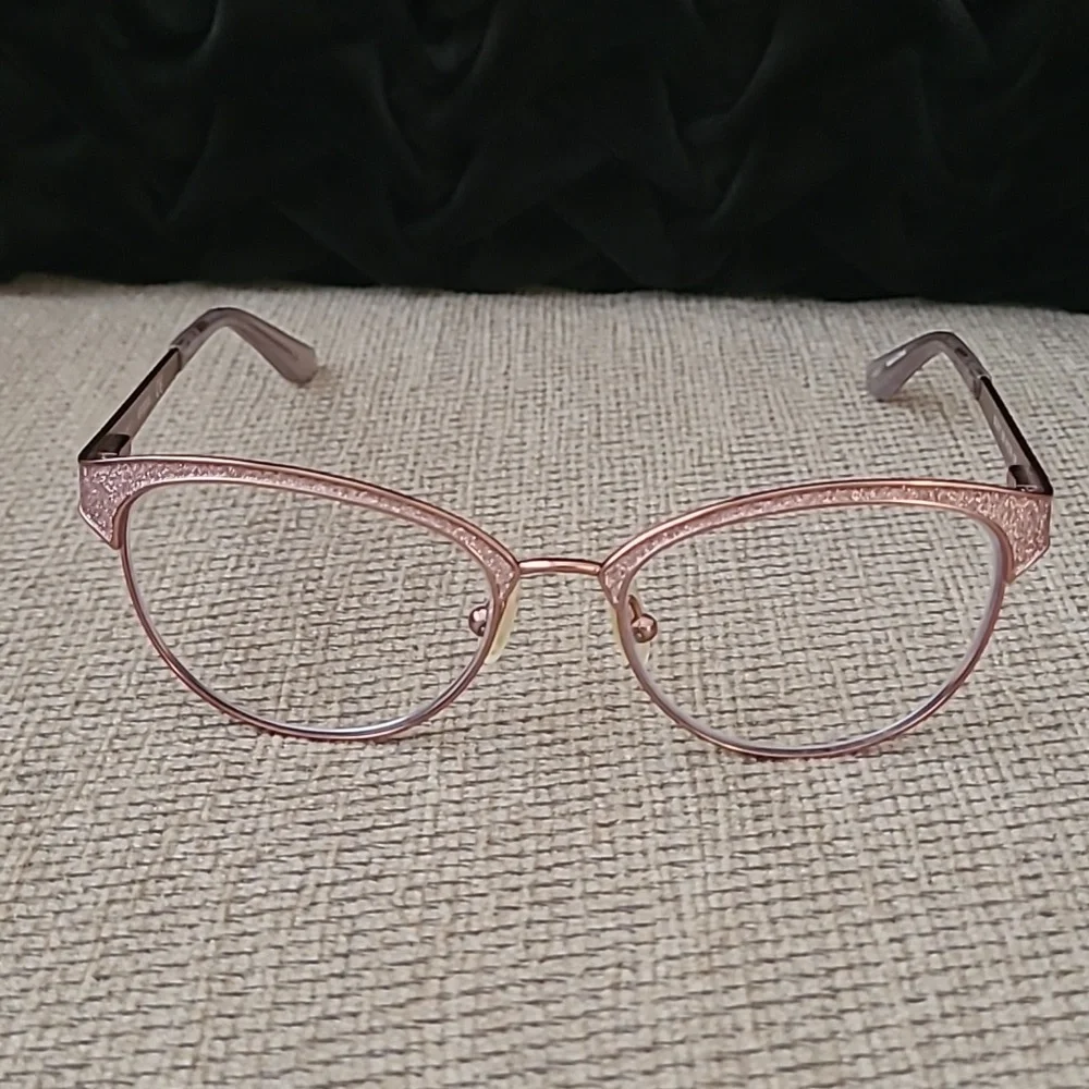 GUESS METALLIC ROSE GOLD EYEGLASS FRAME 51 16 135